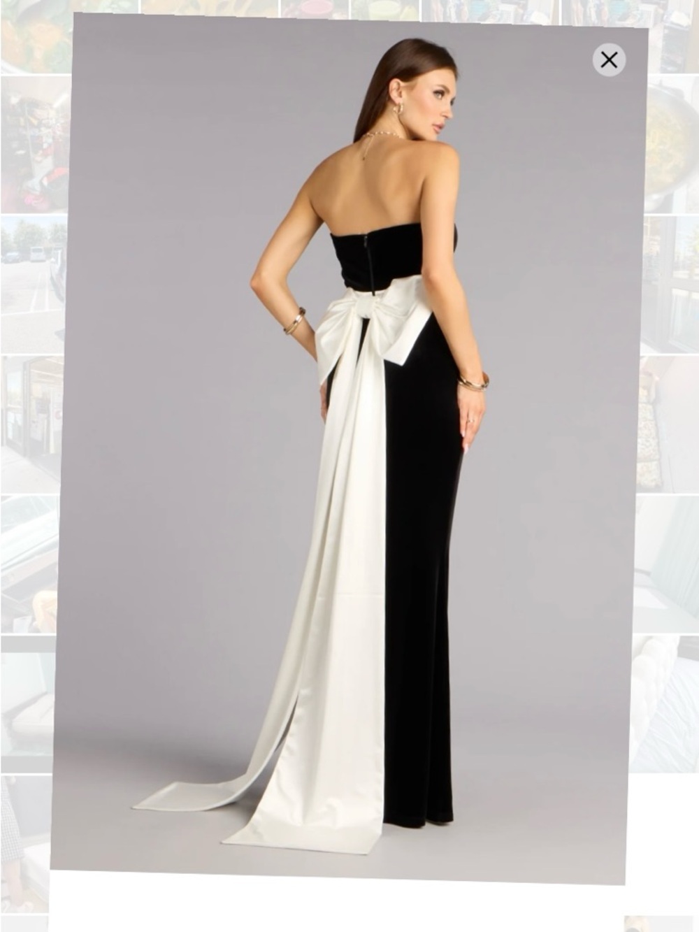 New Women XS Windsor Elowyn Velvet Satin Bow Formal Dress
